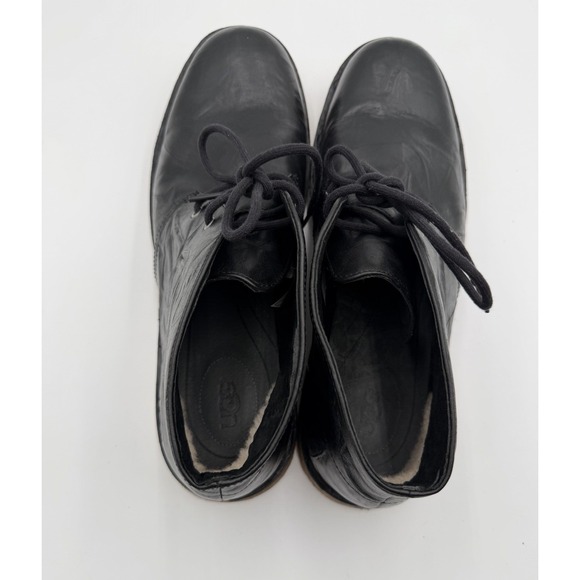 UGG 3275 Men\'s Leather Chukka Boots Black Lace Up Ankle Size 15 US